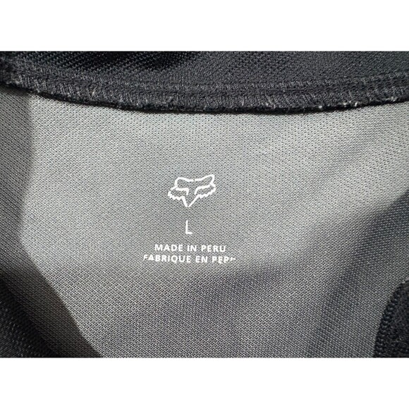 Fox Racing Mens Black Gray Short Sleeve 1/4 Zip Logo Pocket Jersey Shirt Sz L - Picture 6 of 12